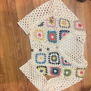 Debut Cream Crochet Cardigan